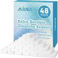 AIDEA Magic Sponges Cleaning Eraser, 2X Density Stronger Sponge for Household, Powerful Scrubber Foam Pads, Multi-Surface Cleaning Supplies for Kitchen, Furniture, Bathroom, Sink, Wall, 48 Pads