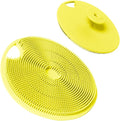 Boie USA Body Scrubber with Handle - Hygienic, Exfoliating Loofah Alternative - Feels Like Silicone Scrubber Gentle on Sensitive Skin, Hypoallergenic, BPA & Latex-Free, Made in The USA (Yellow)