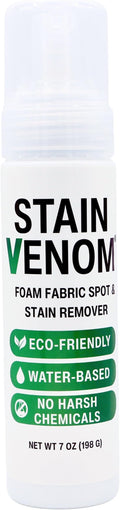 Stain Venom Foam Multi-Use Laundry and Fabric Stain Remover - 7 oz Bottle - Free From PFAAS, PFOS, PFOA, VOC’s, And 1,4 Dioxane- Works On Fresh Pet Stains, Red Wine, Blood, Lipstick, Motor Oil, Coffee