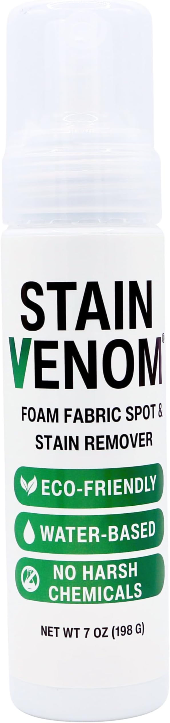 Stain Venom Foam Multi-Use Laundry and Fabric Stain Remover - 7 oz Bottle - Free From PFAAS, PFOS, PFOA, VOC’s, And 1,4 Dioxane- Works On Fresh Pet Stains, Red Wine, Blood, Lipstick, Motor Oil, Coffee