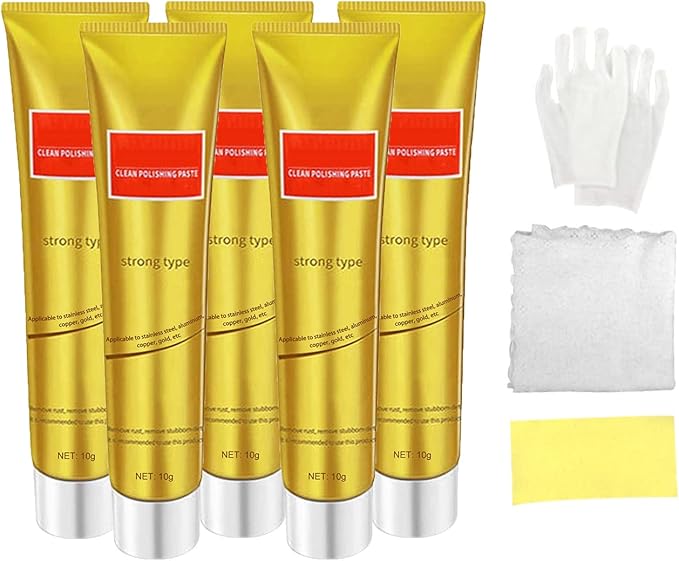 Instashine Metal Polish Cream, Ultimate Metal Polish Cream, Fixini All Metal Polish Cream, Instashine Metal Polish, Ultimate Metal Polishing Cream for Stainless Steel/Aluminum/Brass/Copper (5Pcs)