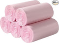 5 Rolls Small Trash Bags - 200 Counts Durable 4 Gallon Small Garbage Bags for home office kitchen Bathroom Bedroom Trash Can liners（Pink）