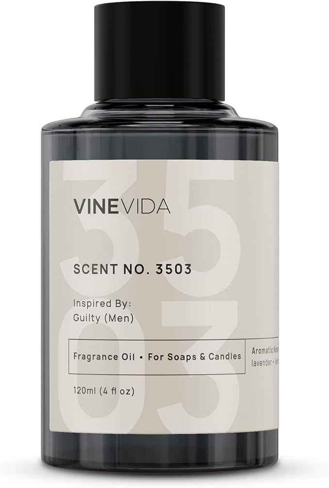 VINEVIDA Scent NO. 3503 Fragrance Oil - 120mL (4oz) - Guilty (Men) - Inspired by: Guilty (Men) - Made in USA - Candle Scents - Soap Making