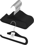 Velvet Pants Hangers, 20 Pack Non-Slip Open Ended Hangers with 360° Swivel Hook Slim Space Saving Jeans Hangers for Pants, Scarves, Ties, Towels, Black