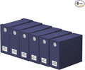 SpaceAid 6 Pack Bed Sheet Organizers and Storage, Foldable Sheet Organizer with Window for Linen Closet, Set Folder Keeper for Queen & King Size Bedding Storage (Navy Blue)