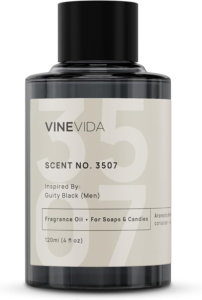 VINEVIDA Scent NO. 3507 Fragrance Oil - 120mL (4oz) - Inspired by: Guilty Black (Men) Fragrance Oil for Candle Making - Made in USA Candle Scents Scents for Soap Making
