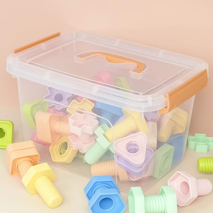 Farmoon 6 Quart Storage Bins with Lids, 6 Pack Storage Boxes Plastic, Clear
