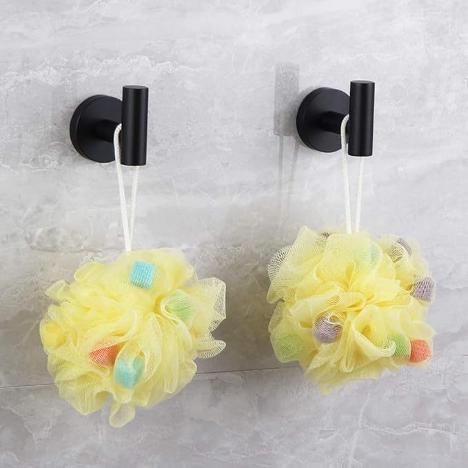 Matte Black Bathroom Towel Hooks SUS 304 Stainless Steel Coat Hook Round Clothes Wall Mounted Towel Coat Robe Hook Cabinet Closet for Bath Kitchen Garage Hotel