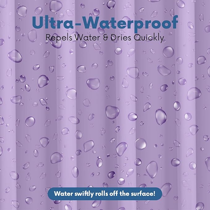 Premium Shower Curtain Liner, 72"W X 72"H - PVC-Free, 6G PEVA Shower Curtain with 12 Rust Proof Grommets And Magnet-weighted Bottom Hem - Moisture Stain Proof Shower Curtain Liner - Lavender