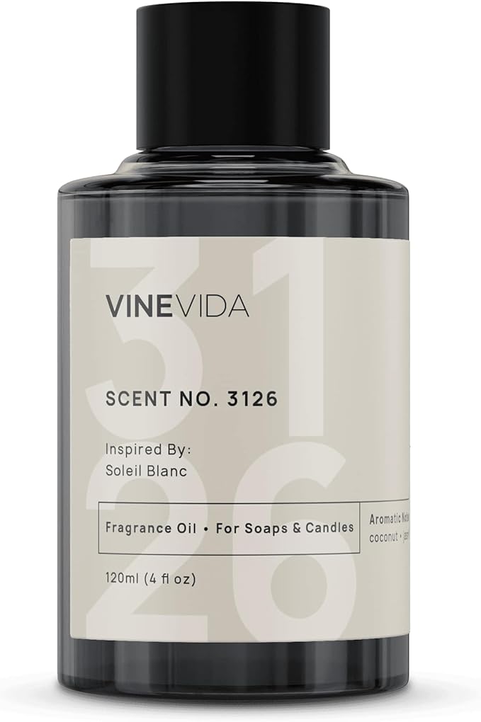 VINEVIDA Scent NO. 3126 Fragrance Oil - 120mL (4oz) - Inspired by: Soleil Blanc Fragrance Oil for Candle Making - Made in USA Candle Scents Scents for Soap Making