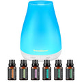 InnoGear Essential Oil Diffuser with Oils, 100ml Aromatherapy Diffuser with 6 Essential Oils Set, Aroma Cool Mist Humidifier Gift Set, White