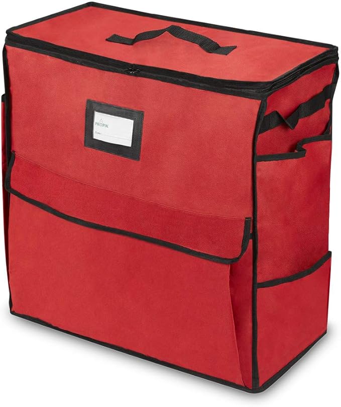 ProPik Christmas Storage Organizer, Gift Bags, Bows, Ribbons and Wrapping Accessories Container (Red)