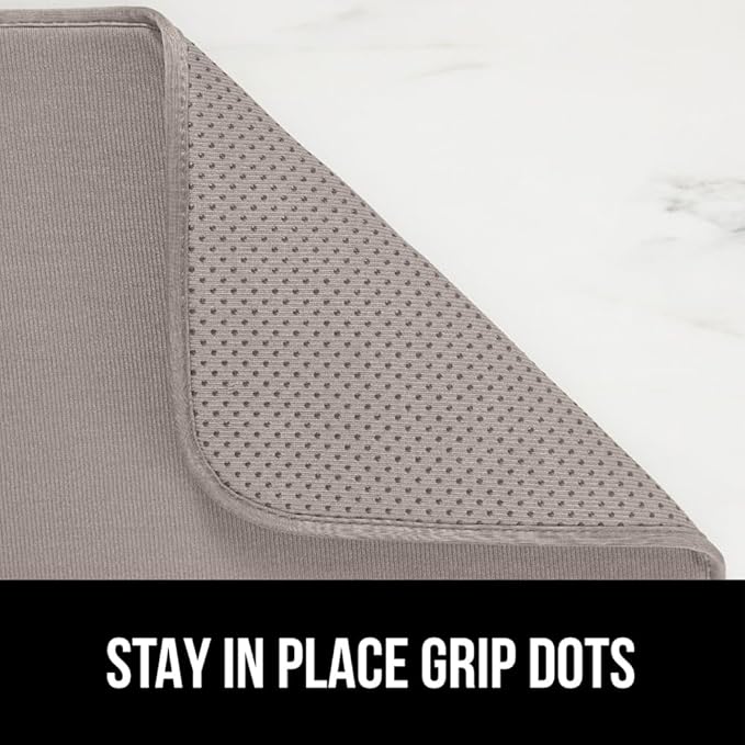 GORILLA GRIP Ultra Water Absorbent Microfiber Dish Drying Mat 2 Pack, Quick Dry Thick Mesh, Slip Resistant Pad for Sink Dishes or Under Rack, Kitchen Counter Accessories, Machine Wash, 18x16, Almond