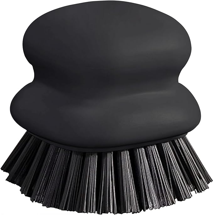 Dish Brush with Handle, Kitchen Scrub Brushes for Cleaning, Dish Scrubber with Nylon bristles for Sink, Pots, Pans(1Pack Black Nylon bristles)