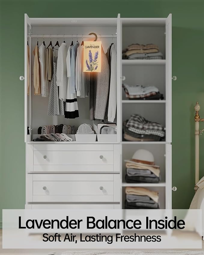 Pere Para 12 Packs Lavender Potpourri Scented Sachets for Closet & Drawer【Deodorizer for Stagnant Air】，Long Lasting Hanging Paper Air Fresheners and Odor Eliminator for Clothes