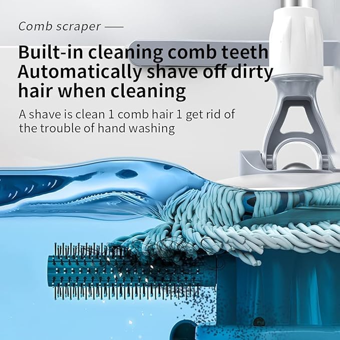 Michao Spin Mop Bucket Deluxe 360 Spinning Floor Cleaning System with 6 Microfiber Replacement Head Refills,62" Extended Handle,4X Wheel for Home Cleaning