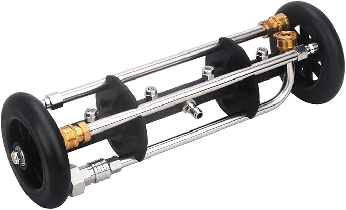 DUSICHIN Pressure Washer Undercarriage Cleaner Extension Wand Attachment, 15 Inches Undercarriage Washer, Pressure Washer Under Car Cleaner with 4 Extension Wands Garden Hose Adapter DUS3201