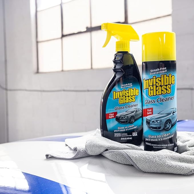 Invisible Glass 91164-6PK Premium Aerosol Glass Cleaner Spray for Car Windshields and Windows, Automotive and Home Window Cleaner, Streak-Free, Ammonia-Free, Tint-Safe – 19 oz (Pack of 6)