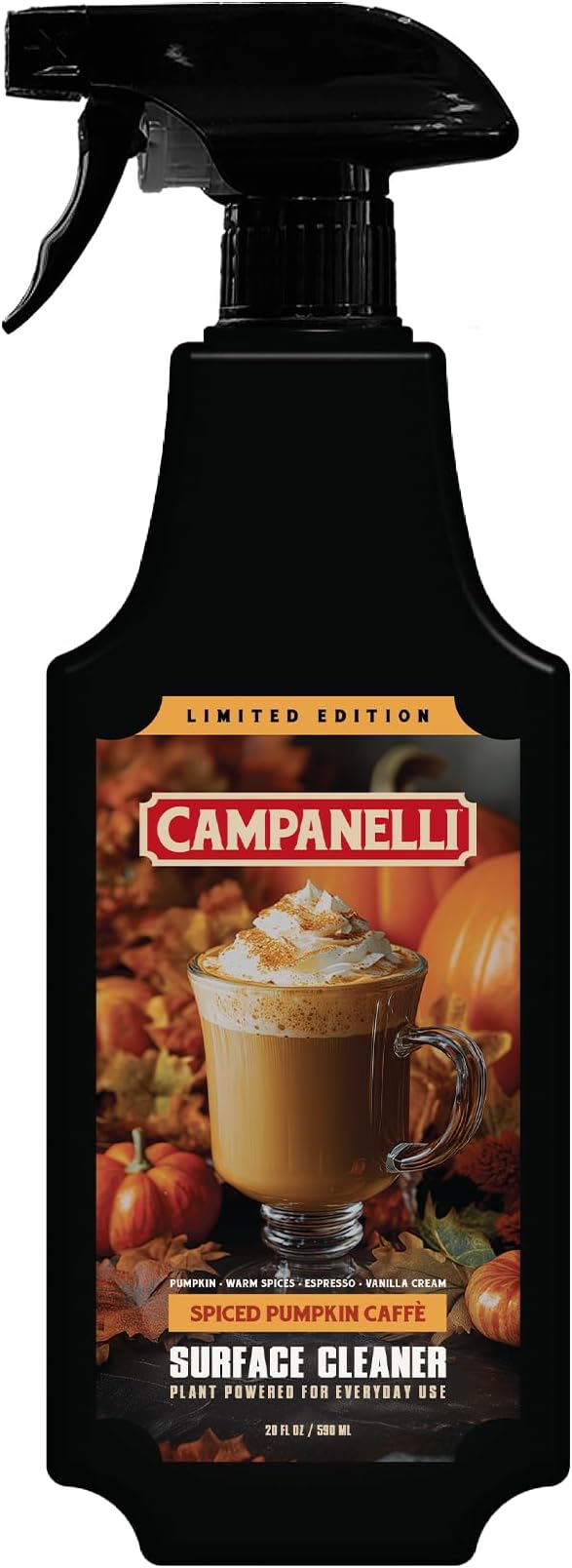 CAMPANELLI Luxury Surface Cleaner – Plant-Powered, Non-Toxic, Eco-Friendly for Kitchen, Bathroom & Home – 20 oz Spiced Pumpkin Caffè Scent (Limited Edition)