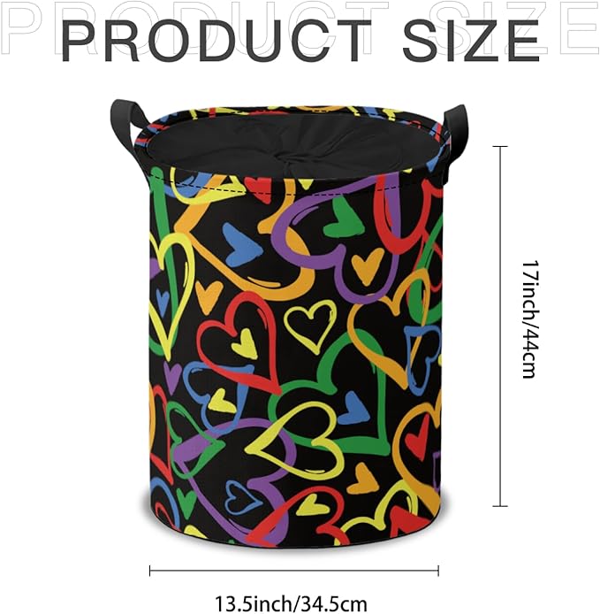 Love Heart Storage Baskets Foldable Laundry Hamper Fabric Organizer Storage Bins with Handles for Shelves, Closet, Nursery, Laundry, Toys
