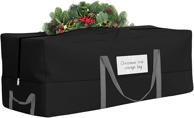 Christmas Tree Storage Bag, Fits Up 10 Ft Tall Artificial Trees, Heavy-Duty 600D Oxford Tree Bag with Reinforced Handles Zipper Clear Pocket, Storage Bags for Moving Items, Clothing, Outdoor, Bedding
