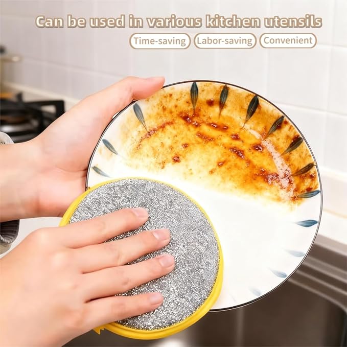 Nrubweal Double Sided Dish Sponges, Extra Thick 2.5cm Scrub Sponges Non Scratch for Kitchen, Heavy Duty Scouring Pads with Handle Hole for Dish Washing, Sink & Stove Cleaning (10 Pack)