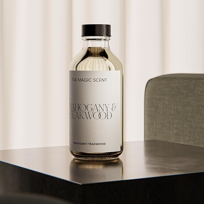 The Magic Scent Mahogany & Teakwood Diffuser Oil - Hotel & Home Luxury Scents Inspired by Abercrombie & Fitch - Diffuser Oil Scents for Home Designed for Use in All Diffusers - 4 fl oz, 120 mL
