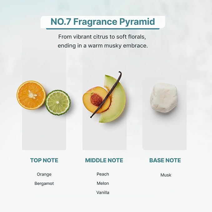 No.7 Luxury Essential Oil for Diffusers - Fruity & Sweet Aromatherapy with Orange, Peach & Vanilla - Uplifting Scent for a Bright & Welcoming Home