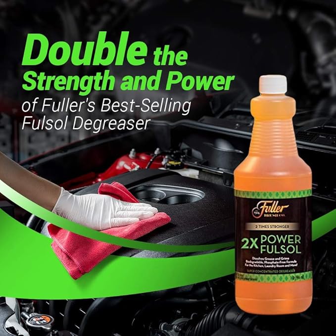 Fuller Brush 2X Power Fulsol Degreaser – Removes Grease, Oil, Grime & Stains – All Purpose Oil, Grease & Grime Cleaner For Bike, Automotive, Grill, Bathroom & Kitchen – Makes 30 Gallons (Pack of 1)