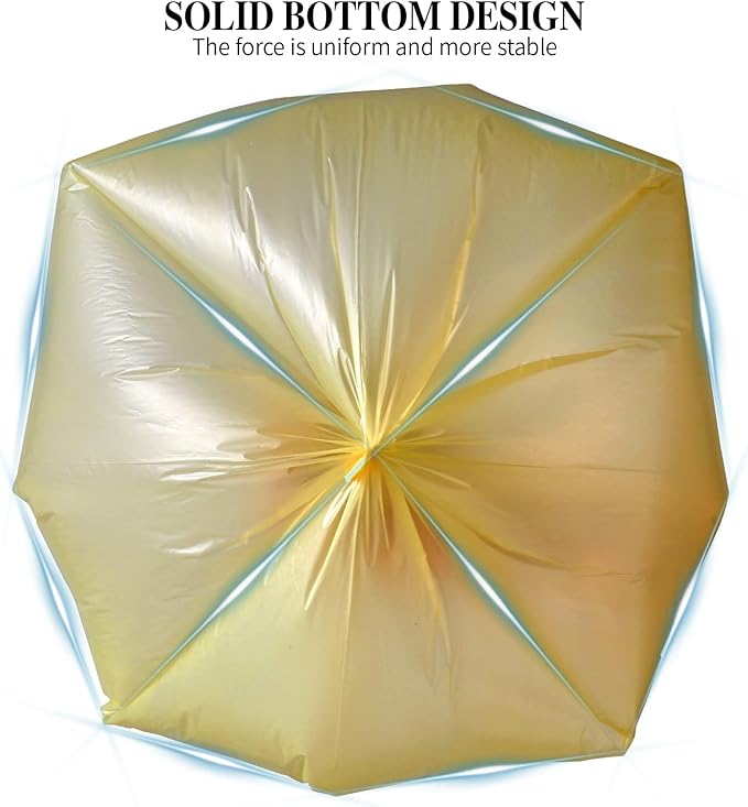 5 Rolls Small Trash Bags - 100 Counts Durable 4 Gallon Small Garbage Bags for home office kitchen Bathroom Bedroom Trash Can liners（Golden）