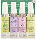 Linen and Room Spray Gift Set, (Lavender, Lemongrass, Rose, & Peppermint), Natural Air Freshener Made with Pure Essential Oils & Minimal Ingredients, Perfect Bathroom Spray or Room Mist, 4-Pack
