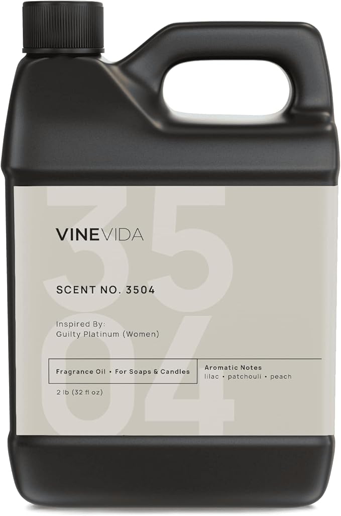 VINEVIDA Scent NO. 3504 Fragrance Oil - 32oz (2lbs) - Inspired by: Guilty Platinum (Women) Fragrance Oil for Candle Making - Made in USA Candle Scents Scents for Soap Making
