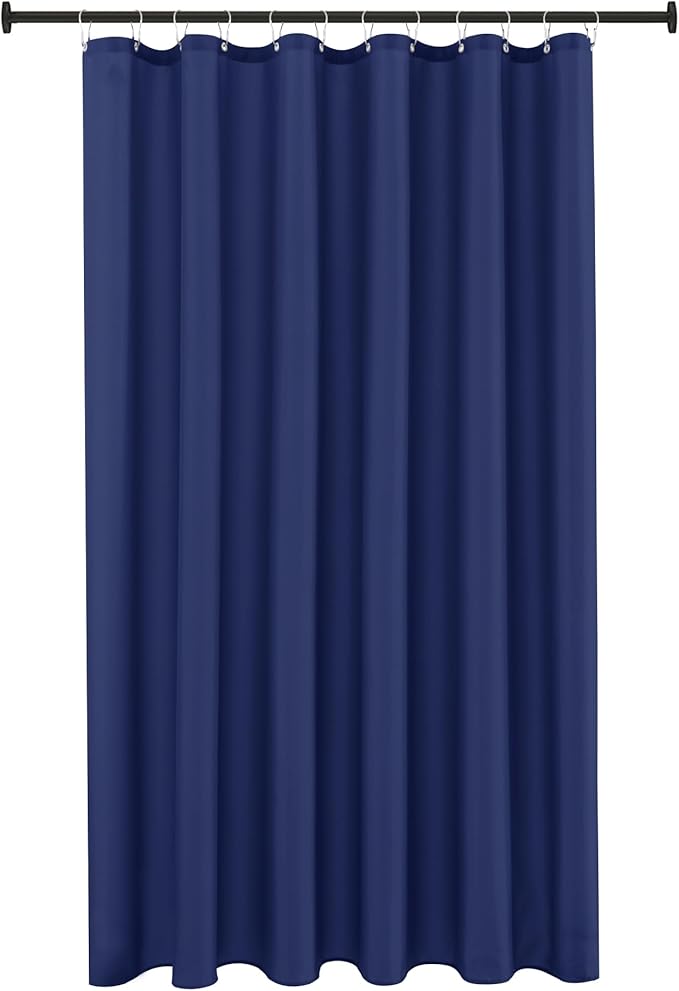 Biscaynebay Hotel Quality Fabric Shower Curtain Liners 72 Inch by 72 Inch, Navy Water Resistant Bathroom Curtains, Rust Resistant Grommets Weighted Bottom Hem Machine Washable