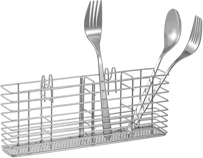 SANNO Expandable in Sink Dish Drying Rack, Large Dish Drying Rack with 4 Division Utensil Silverware Cutlery Holder, Dish Drainer Shelf Dish Rack in Sink On Counter, Rustproof Stainless Steel
