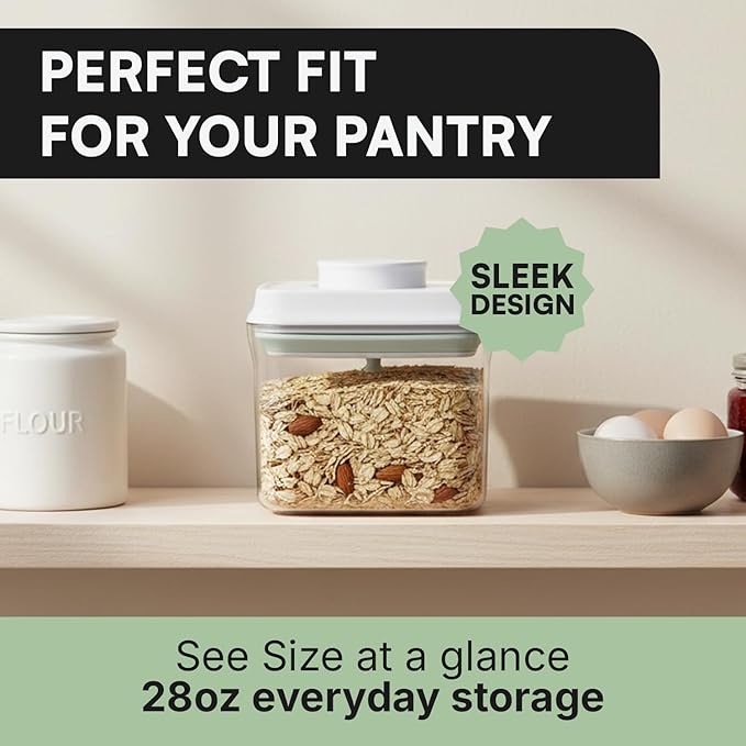iChewie Bop Top | Airtight Meal Prep Containers with Lids | Food Storage Container Sets | Snack and Overnight Oats Fridge Organizer | Pantry and Kitchen Organization