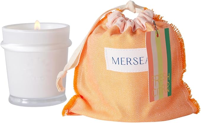 MERSEA Fresh Citron Sandbag Candle, Scented Candle with Canvas Bag (6.5 oz)