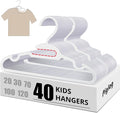 Baby Hangers 40PCS White Kids Hangers for Clothes Closet, Multifunctional Plastic Toddler Hanger for Children Infant Nursery Child Hanger - 11.4 Inch Design for Spacing Saving