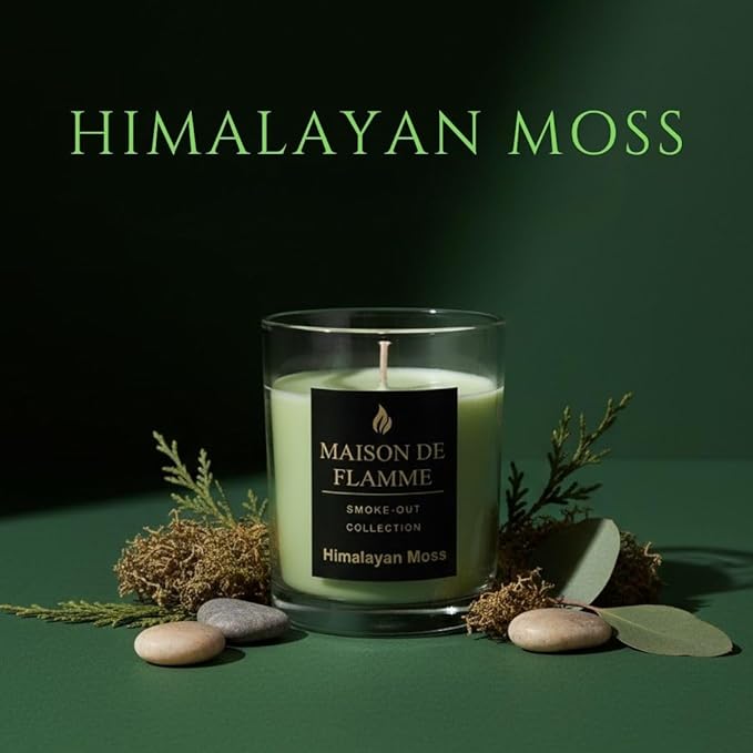 Himalayan Moss Soy Scented Candle – 150g / 5.3 oz Aromatherapy Green Candle, Hand-Poured Soy Wax Blend with Cotton Wick, Long-Lasting Home Fragrance for Relaxation & Bedroom Décor