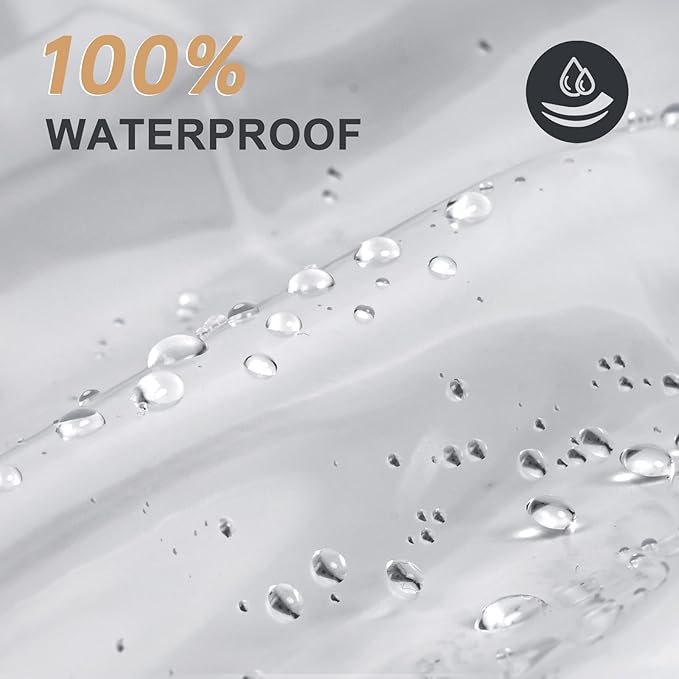 AmazerBath Heavy Duty Shower Curtain Liner 12 Gauge, 72 x 65 Inches Clear Shower Curtain Liner with 3 Clear Stones and 12 Grommet Holes, Weighted Plastic Shower Liner