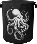 Black Octopus Laundry Basket - Heavy Duty 60L Dirty Clothes Organizer, Water Resistant Foldable Hamper for Men Women