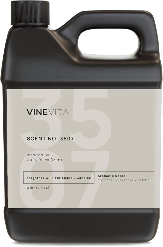 VINEVIDA Scent NO. 3507 Fragrance Oil - 32oz (2lbs) - Inspired by: Guilty Black (Men) Fragrance Oil for Candle Making - Made in USA Candle Scents Scents for Soap Making