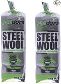 Pandora Steel Wool #0000 - Finest Grade, 32 Pads for Buffing and Cleaning - Metal Strands - Ideal for Windows and Furniture