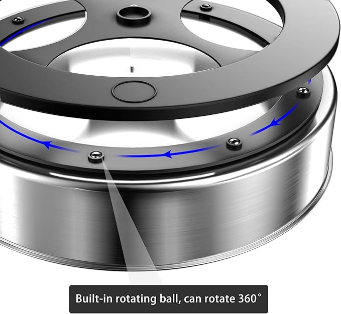 VAEHOLD Pantry Cabinet Lazy Susan Stainless Steel Black Spice Rack Turntable - Decorative Trays Storage Containers Organizer for Kitchen Cabinet, Snacks, Bathroom (10 inches)