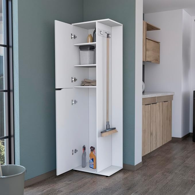 Broom Storage Closet, Kitchen, White