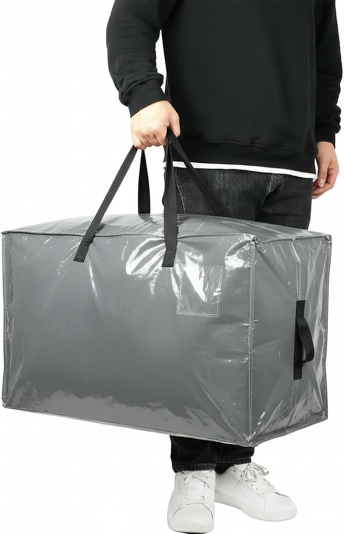 Shappy 6 Pcs Heavy Duty Christmas Storage Bags Extra Large Ornaments Container Moving Bags Xmas Decoration Organizer Storage Bag(Grey,30 x 16", 24 x 16", 20 x 16")
