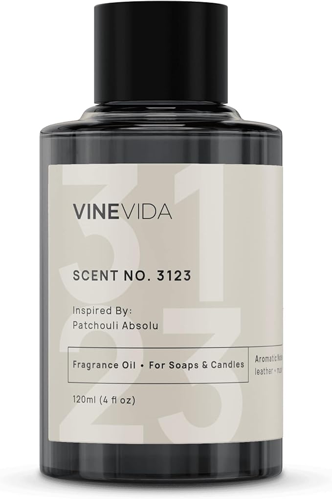 VINEVIDA Scent NO. 3123 Fragrance Oil - 120mL (4oz) - Inspired by: Patchouli Absolu Fragrance Oil for Candle Making - Made in USA Candle Scents Scents for Soap Making