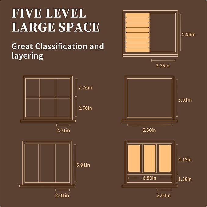 Glass Jewelry Box, 5-Layer Storage Case,Jewerly Boxes for Women Girls,Jewelry Gift Decorative Boxes, Art Painting Tabletop Ornament Organizer For Earring Necklace Watch Christmas Gifts