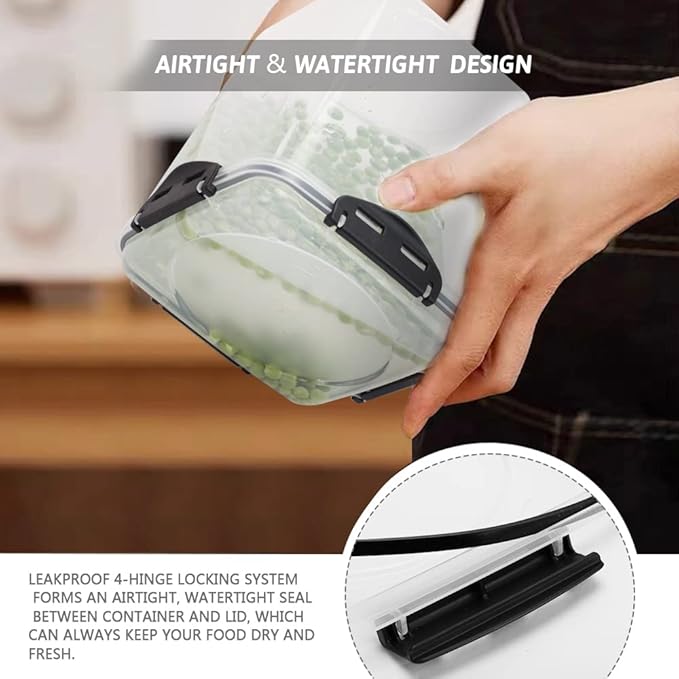 CASA LINGO Airtight Food Storage Containers with Lids, 4.4L Large Pantry Organization and Storage for Flour Sugar Dry Food Cereal, Set of 4 Plastic Food Storage Containers