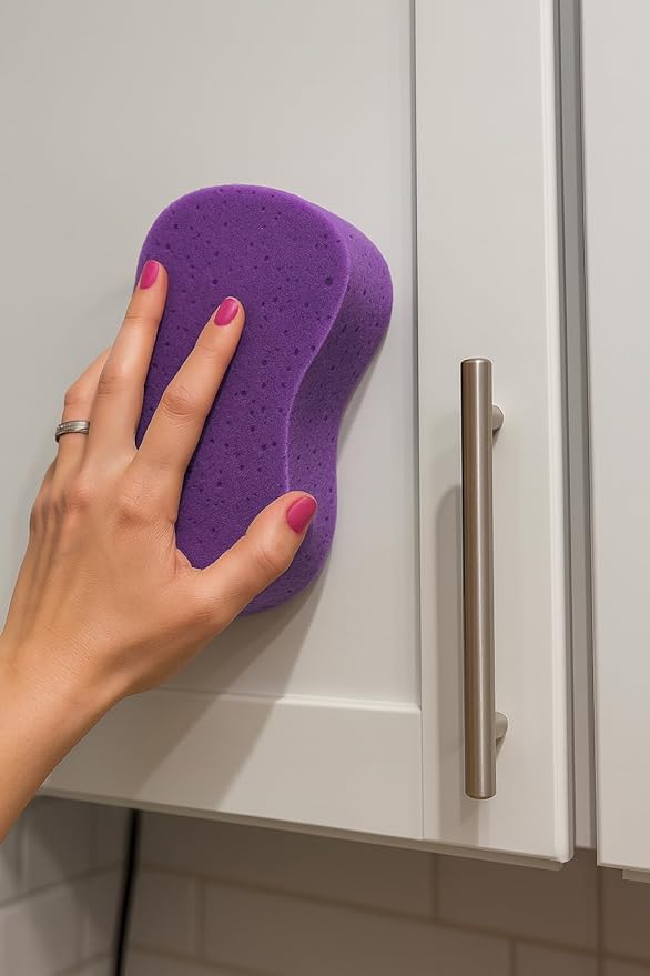 Multi-Purpose Sponges for Cleaning - Purple Sponge 10 Pack, Large Sponges for Car Washing, Tile & Grout, Bulk Pack Sponge