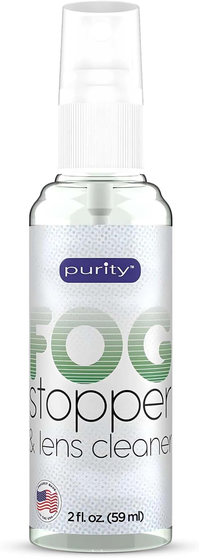 Purity Fog Stopper and Lens Cleaner Spray - Anti Fog Spray for Glasses & Non-AR Coated Lenses - Fog Blocker and Anti-Static Lens Cleaning Spray for Glasses, Eyewear, Goggles and Masks - 2oz